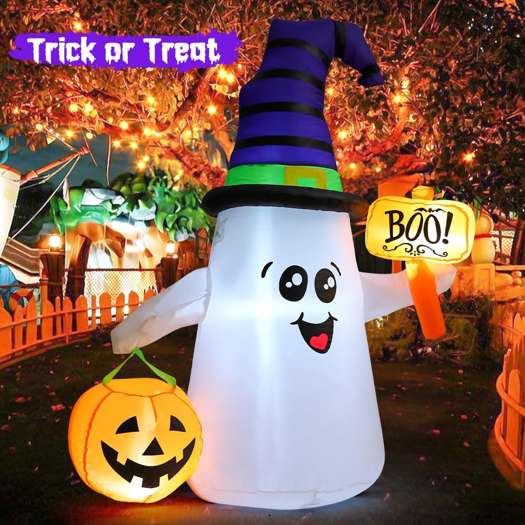 5 FT Halloween Inflatables Ghost with Built-in LEDs H7353