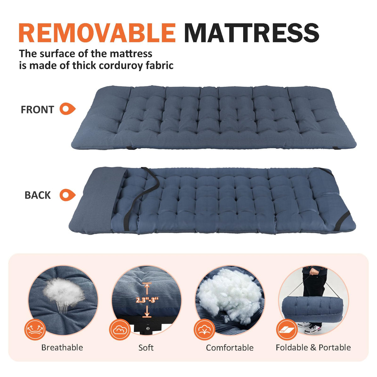 Camping Cot with Cushion S37083