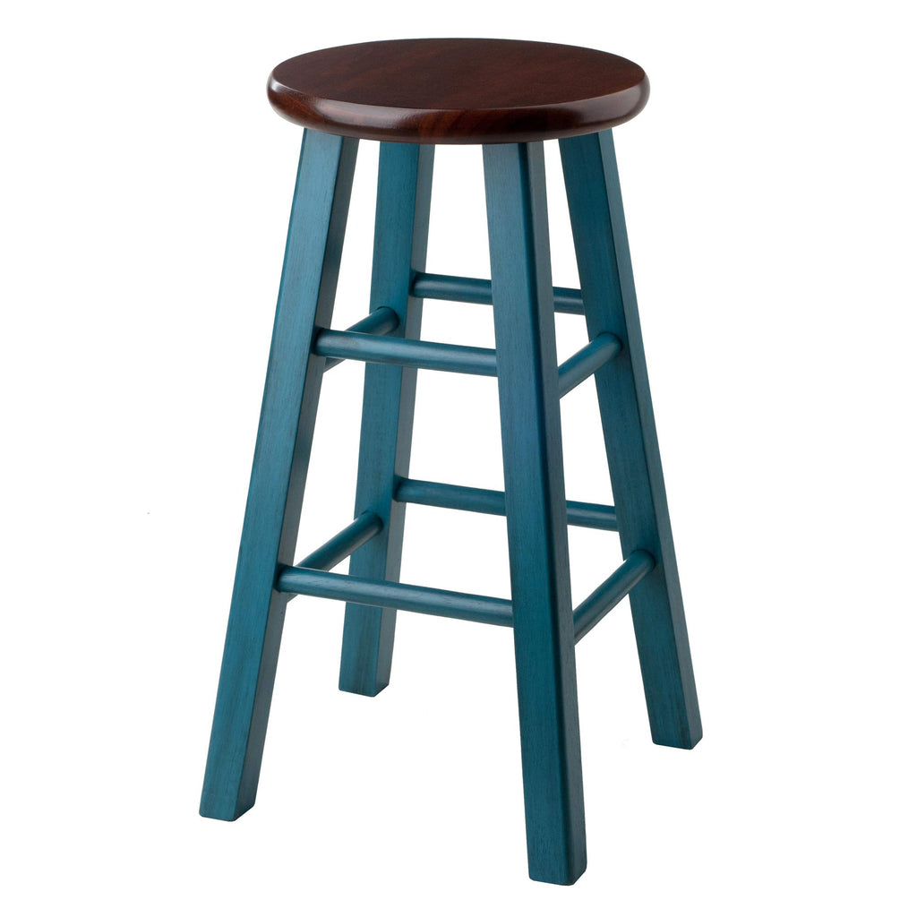 Rustic Teal Walnut Stool F1244