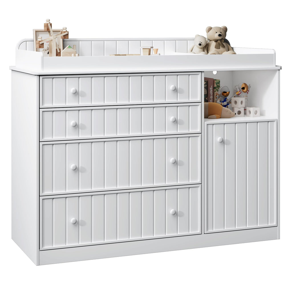 White 4 Drawer Changing Table Dresser M359102