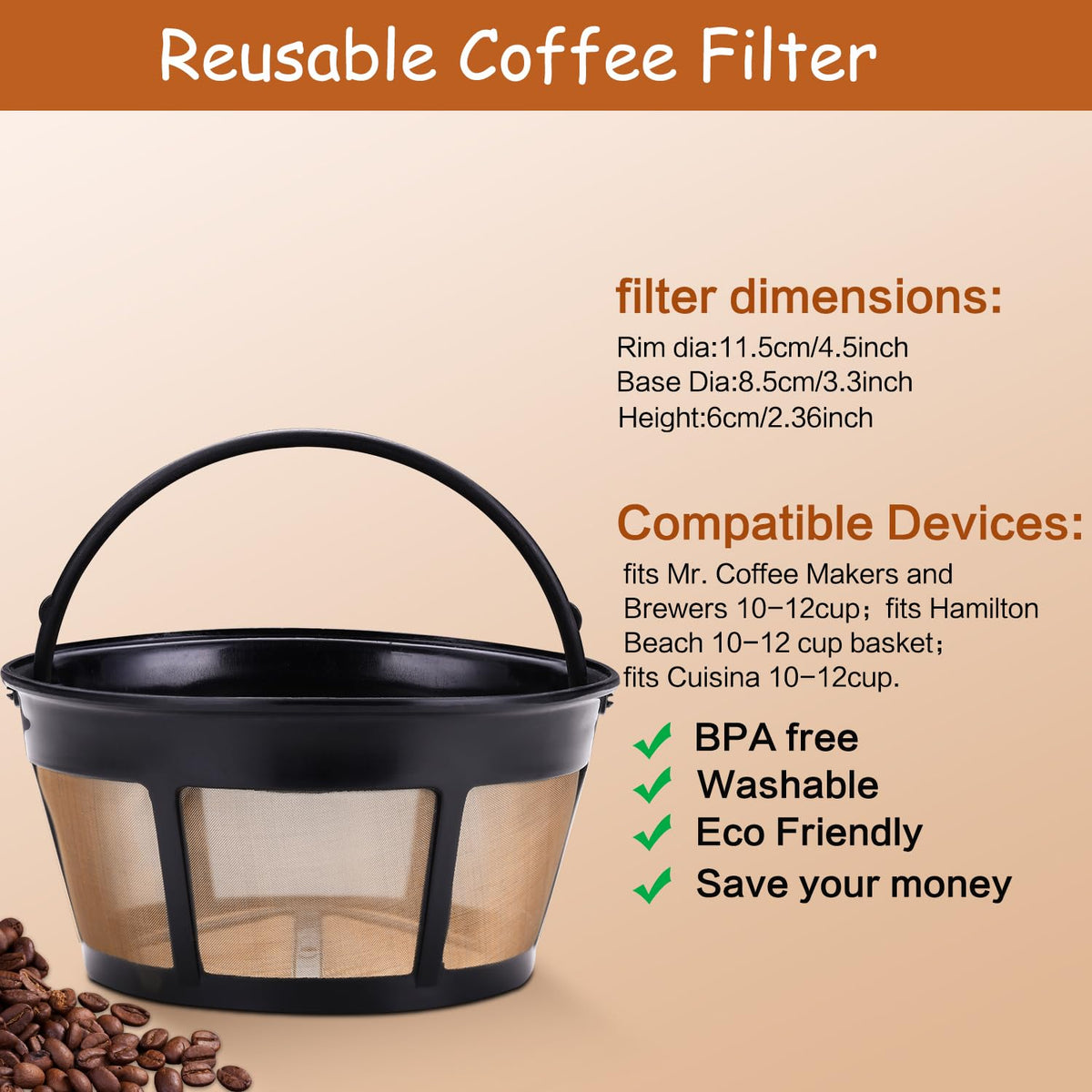 Reusable Coffee Filter 10-12 Cup Y26038