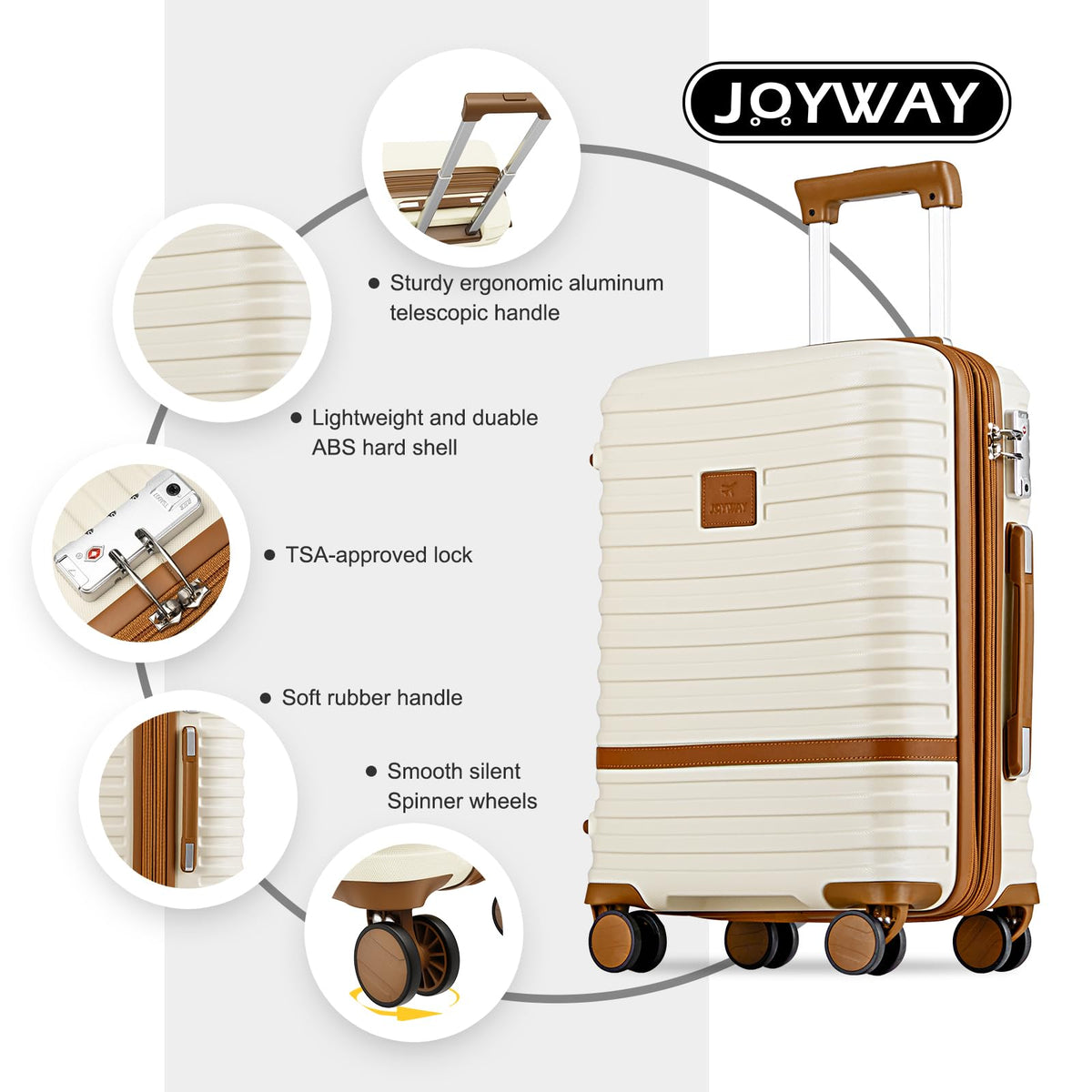 20 Inch Expandable Spinner Wheel Hard Shell Luggage Set with TSA Lock A694