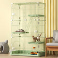 3/4-Tier Wire Cat Cage Playpen Kennel with Hammock D4810