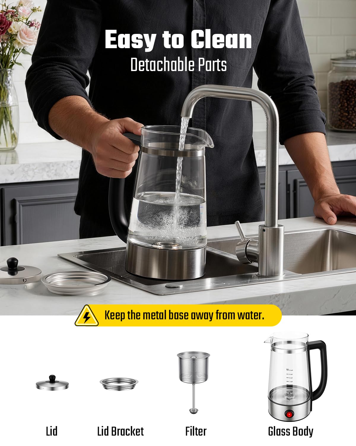 10-Cup Electric Percolator Coffee Pot with Borosilicate Carafe W30123