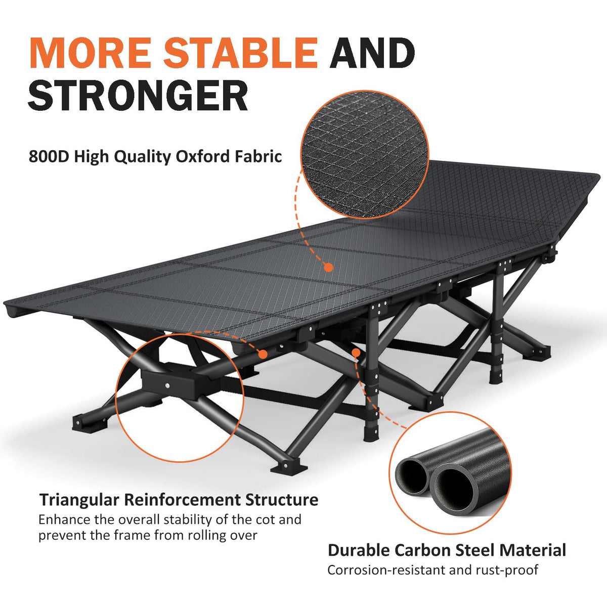 Camping Cot with Cushion S37083