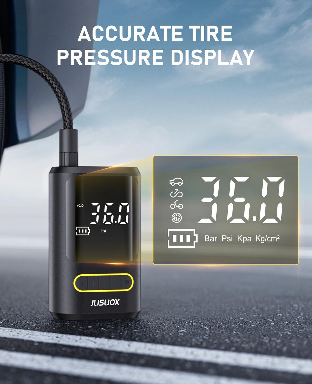 Tire Inflator Portable Air Compressor 150PSI Cordless Auto Off Q6017