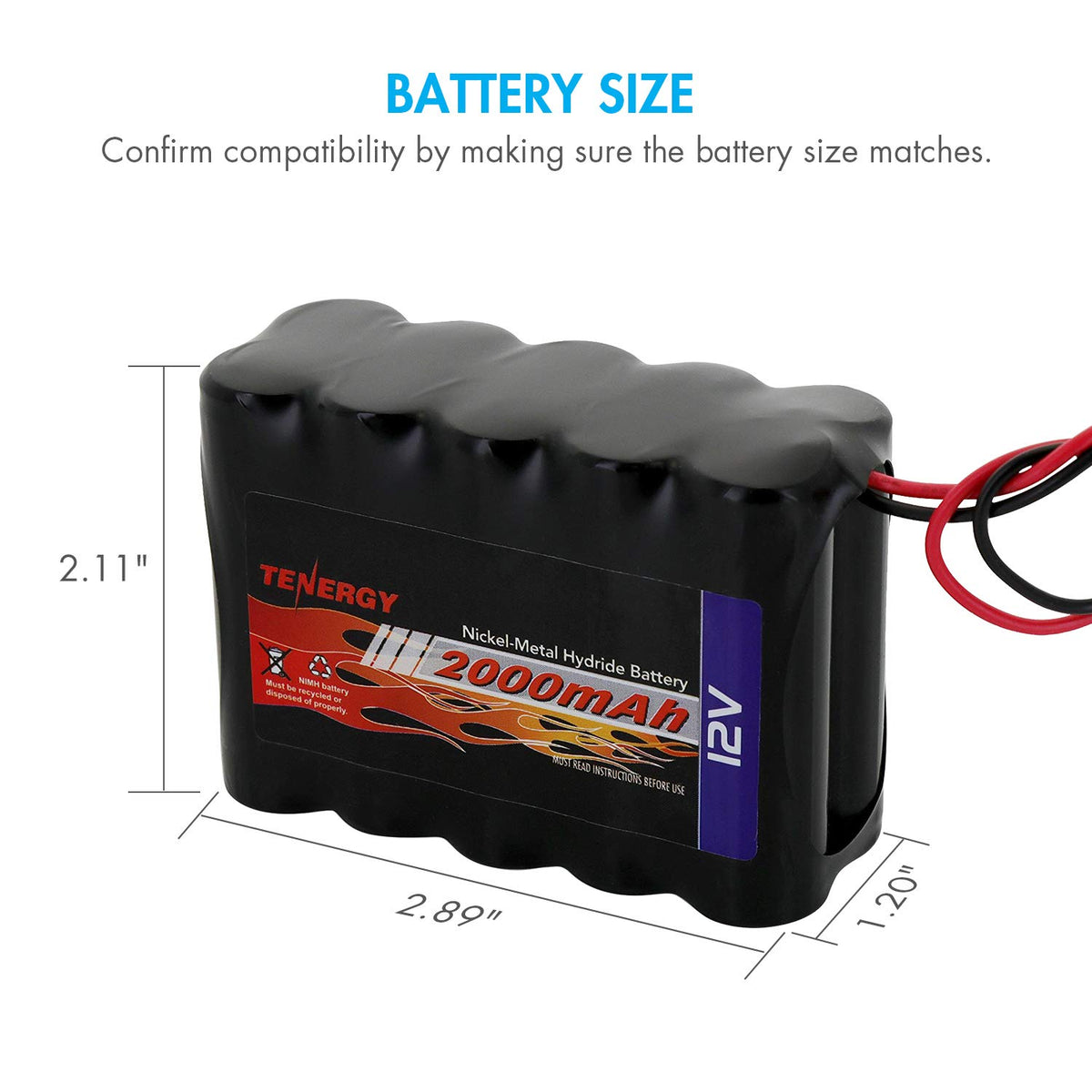 12V 2000mAh NiMH Rechargeable Battery Pack Y485