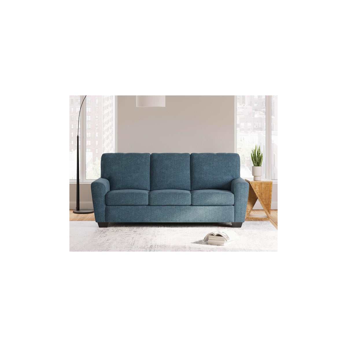 Blue Chenille 3 Seater Couch O37937