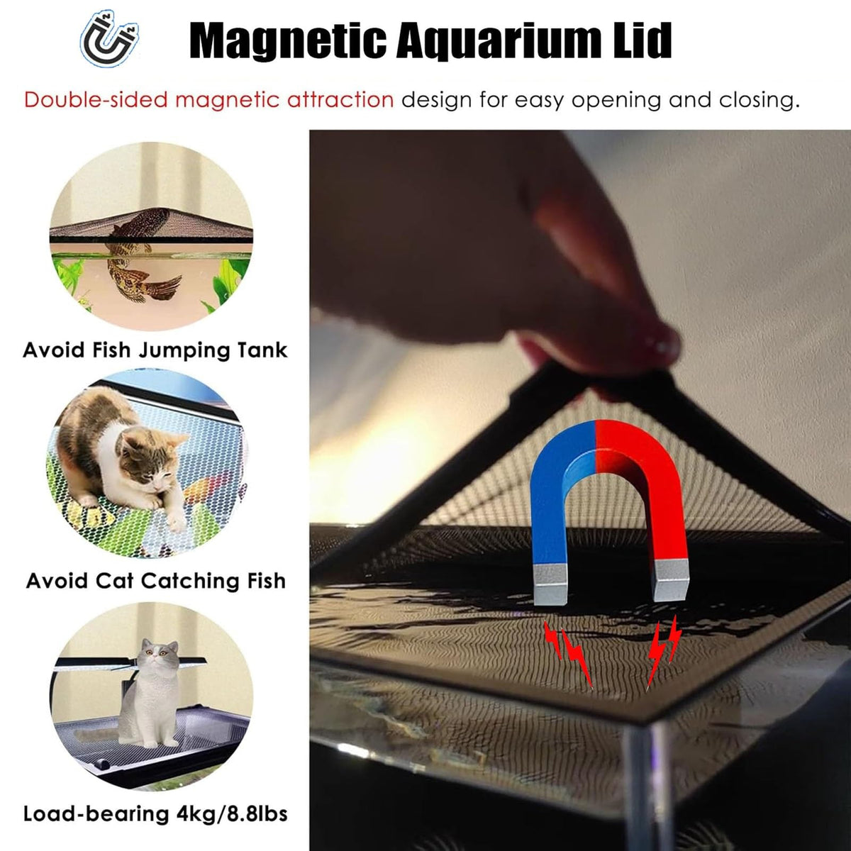 Magnetic Fish Tank Lid Cuttable Aquarium Top Cover T54818