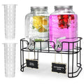 1 Gallon Glass Drink Dispenser with Stand and Spigot K37358