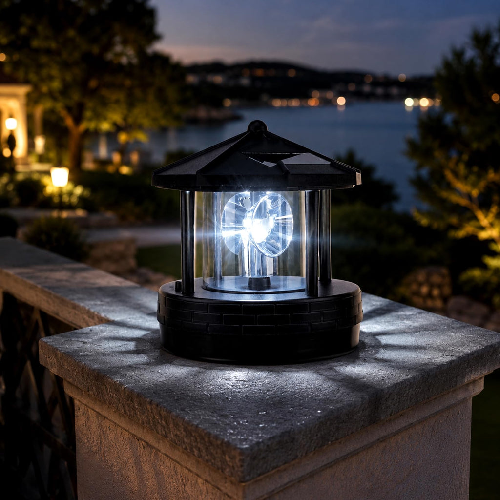Solar Lighthouse Light with Rotating Beacon Q123