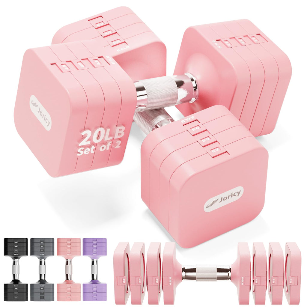 Adjustable Dumbbell Set 10LBS 20LBS 25LBS Set of 2 X91167
