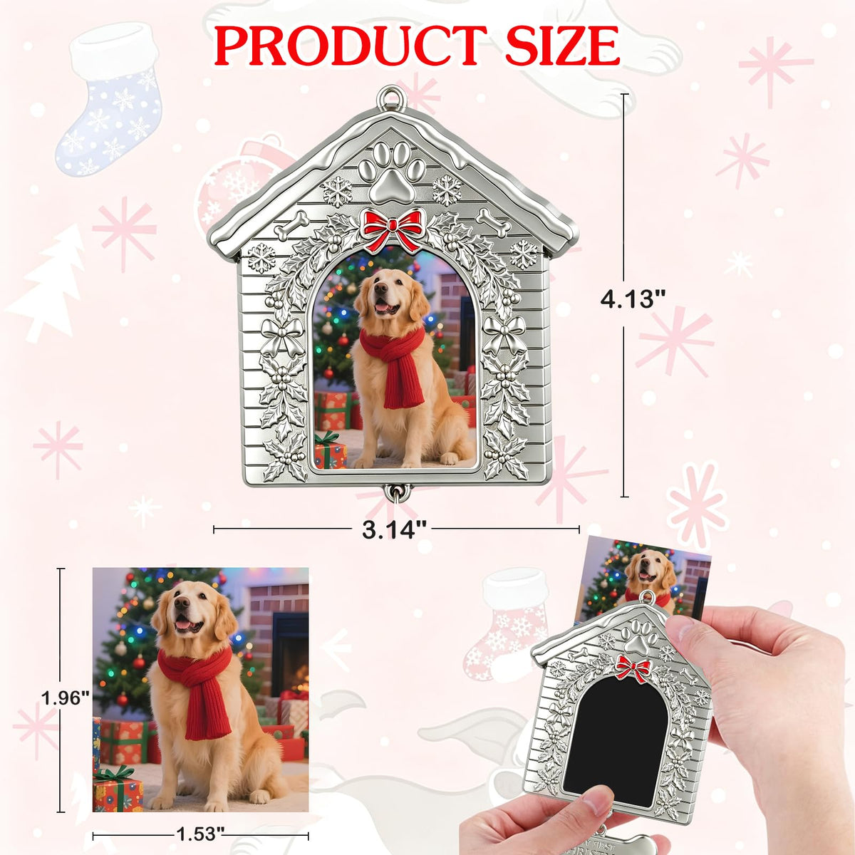 Dog First Christmas Ornament 2026 Metal Photo Frame R151375