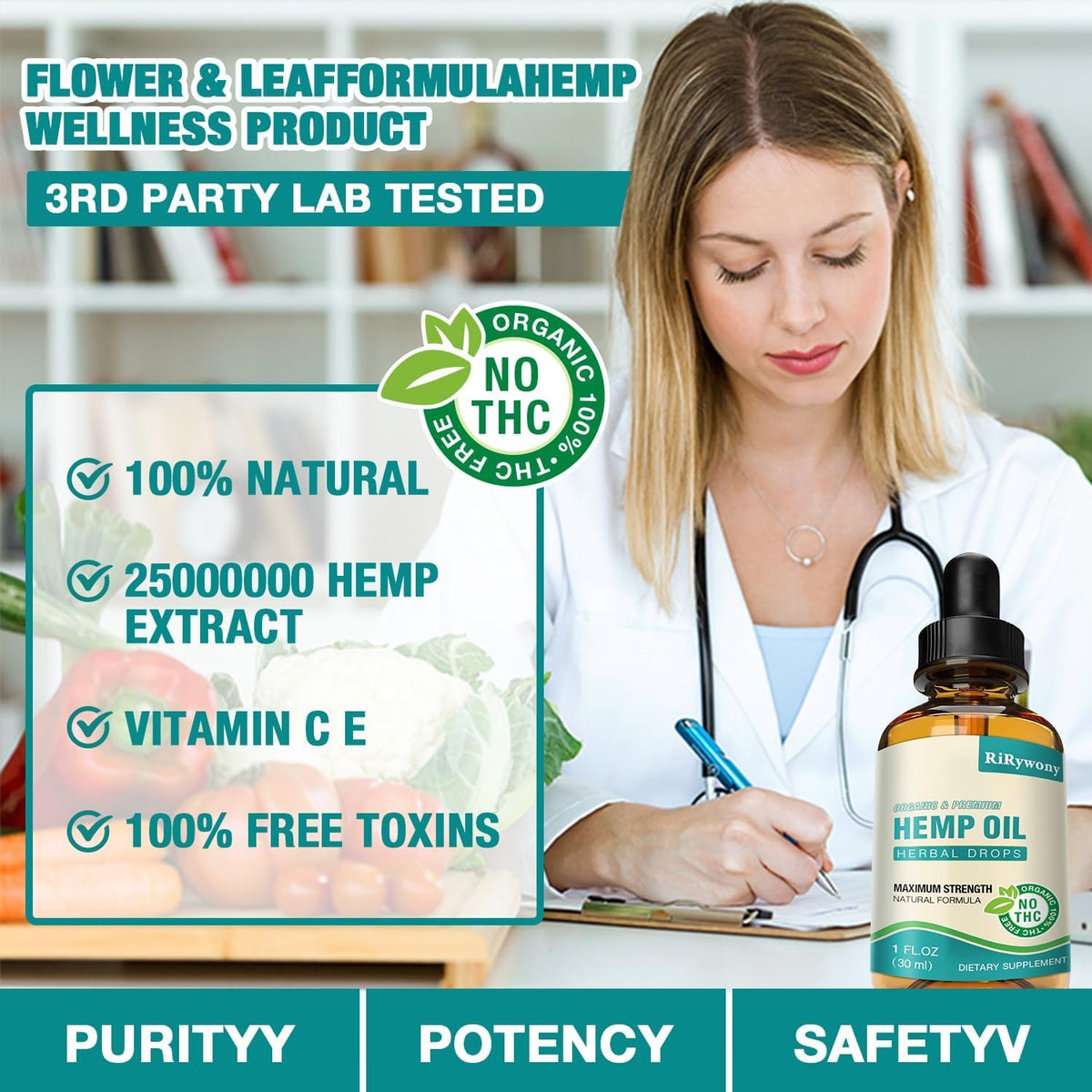 Organic Hemp Oil Drops 3-Pack M611
