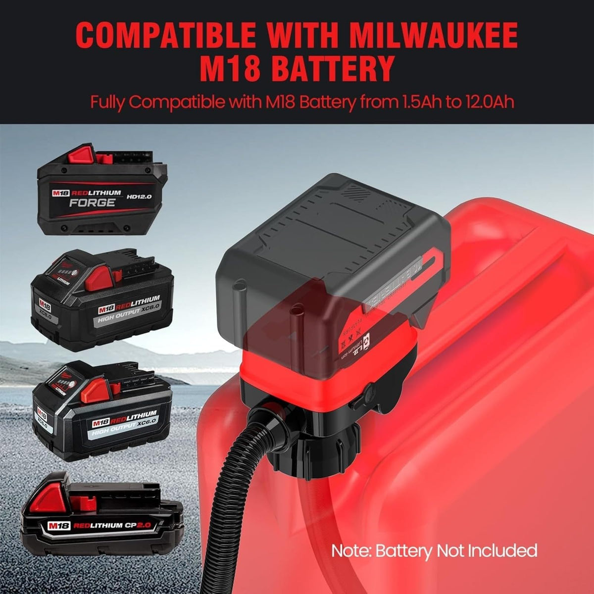 Cordless Battery Powered Fuel Transfer Pump 3.2 Gpm P3145