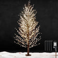 6FT Brown Lighted Birch Tree 1300LEDs Warm White Lights H863189