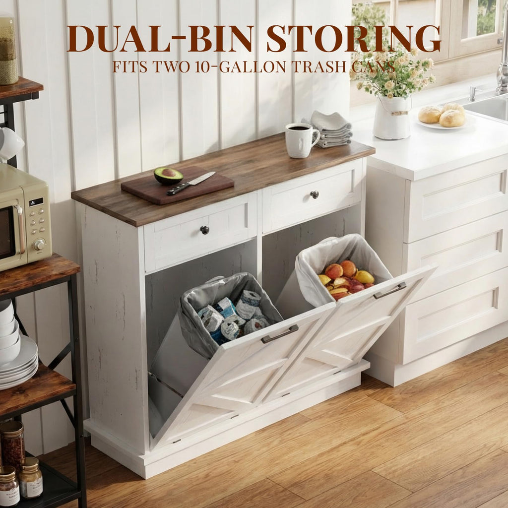 Double 10-Gal Tilt Out Trash Cabinet Z3110