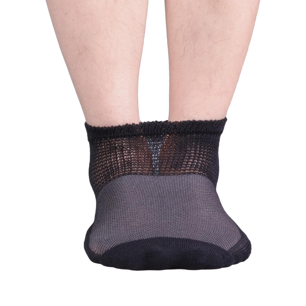 Bamboo Viscose Diabetic Socks, Black, Size 10-13, 5 Pairs L799