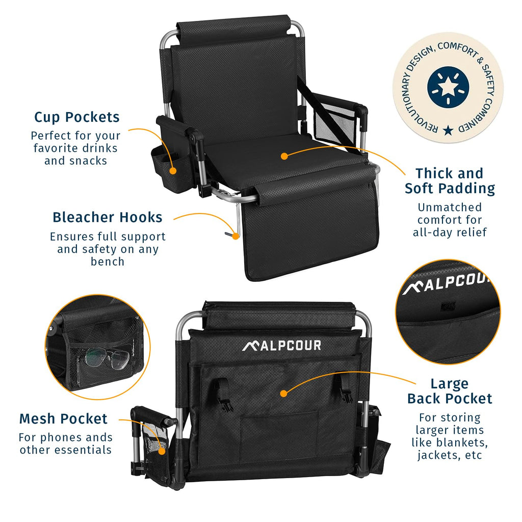Folding Stadium Seats with Back Support and Armrests Y88651