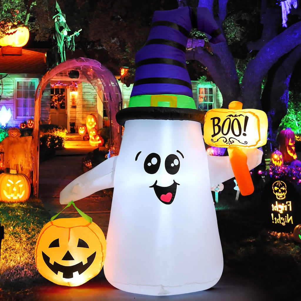 5 FT Halloween Inflatables Ghost with Built-in LEDs H7353