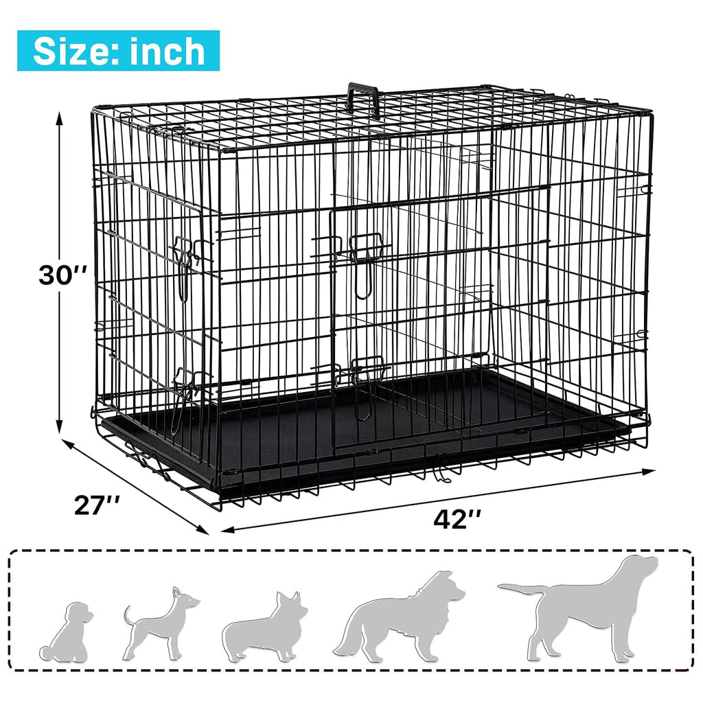 48 Inch Double-Door Dog Crate with Divider M821