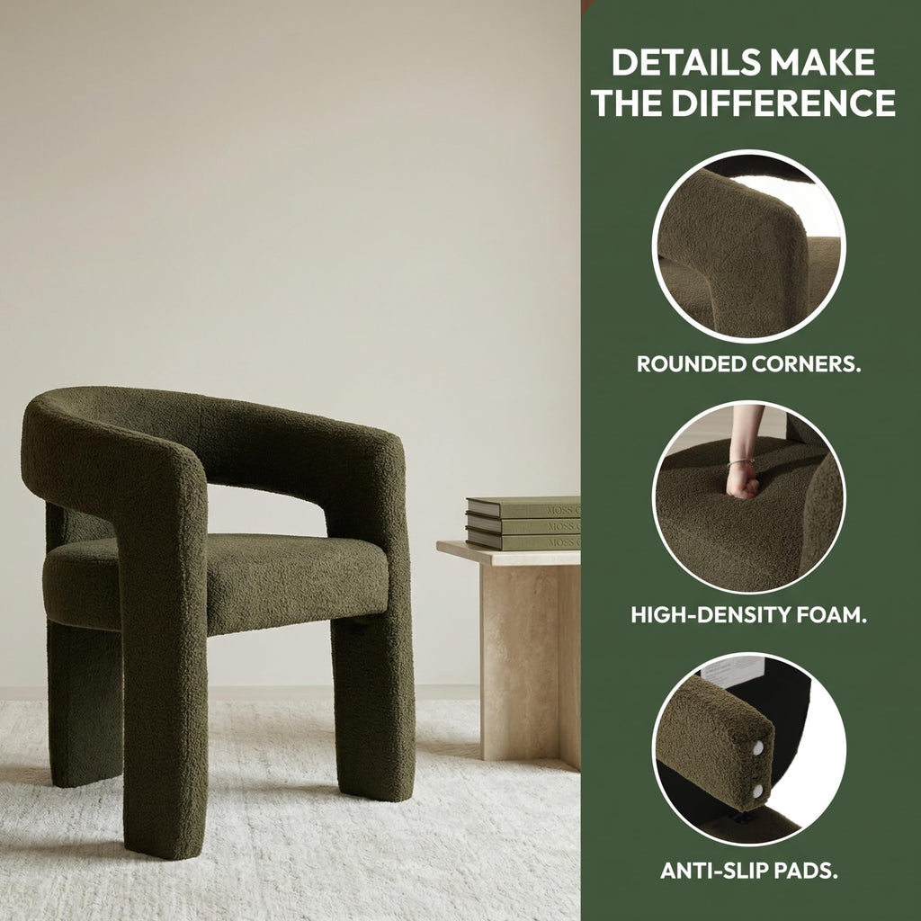 Green Sherpa Barrel Dining Chairs Set of 2 C827546