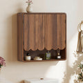Walnut Fluted Bathroom Wall Cabinet W201
