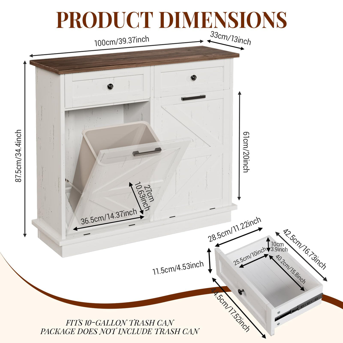 Double 10-Gal Tilt Out Trash Cabinet Z3110