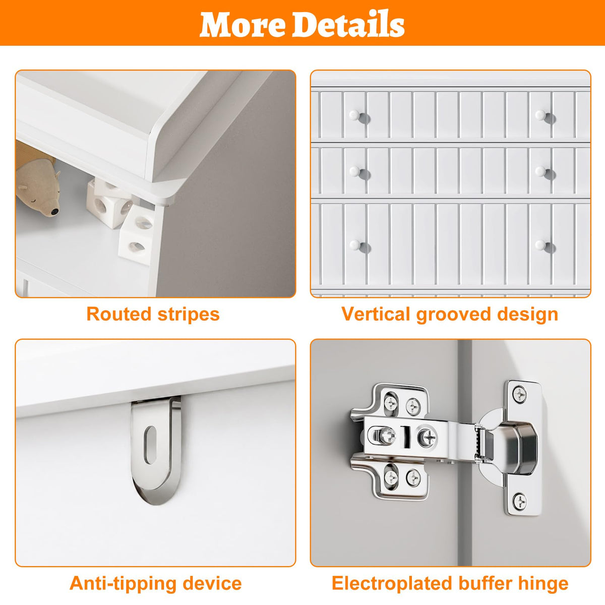 White 4 Drawer Changing Table Dresser M359102
