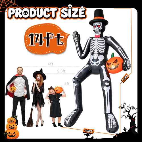 14FT Inflatable Sitting Skeleton Decorations H780391