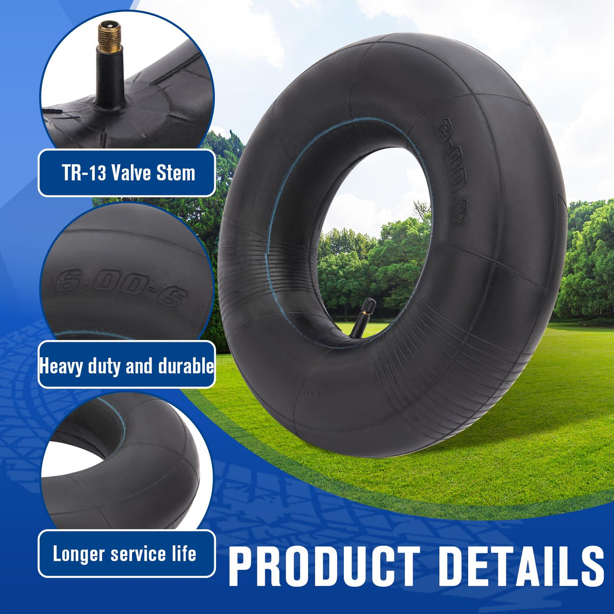 15x6.00-6 Inner Tubes with TR-13 Straight Valve Stem U356175