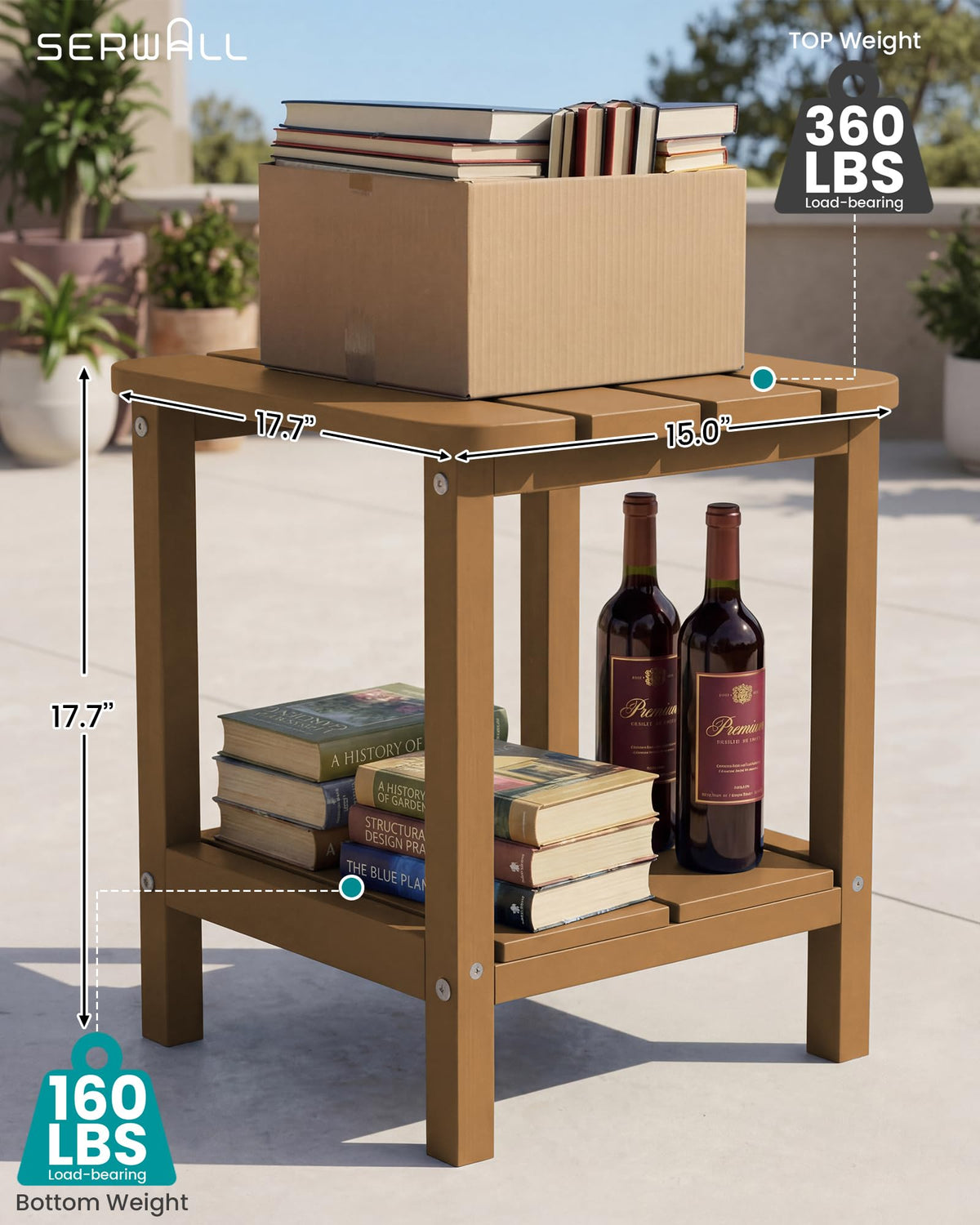Brown Set of 2 Rectangular End Table T264166