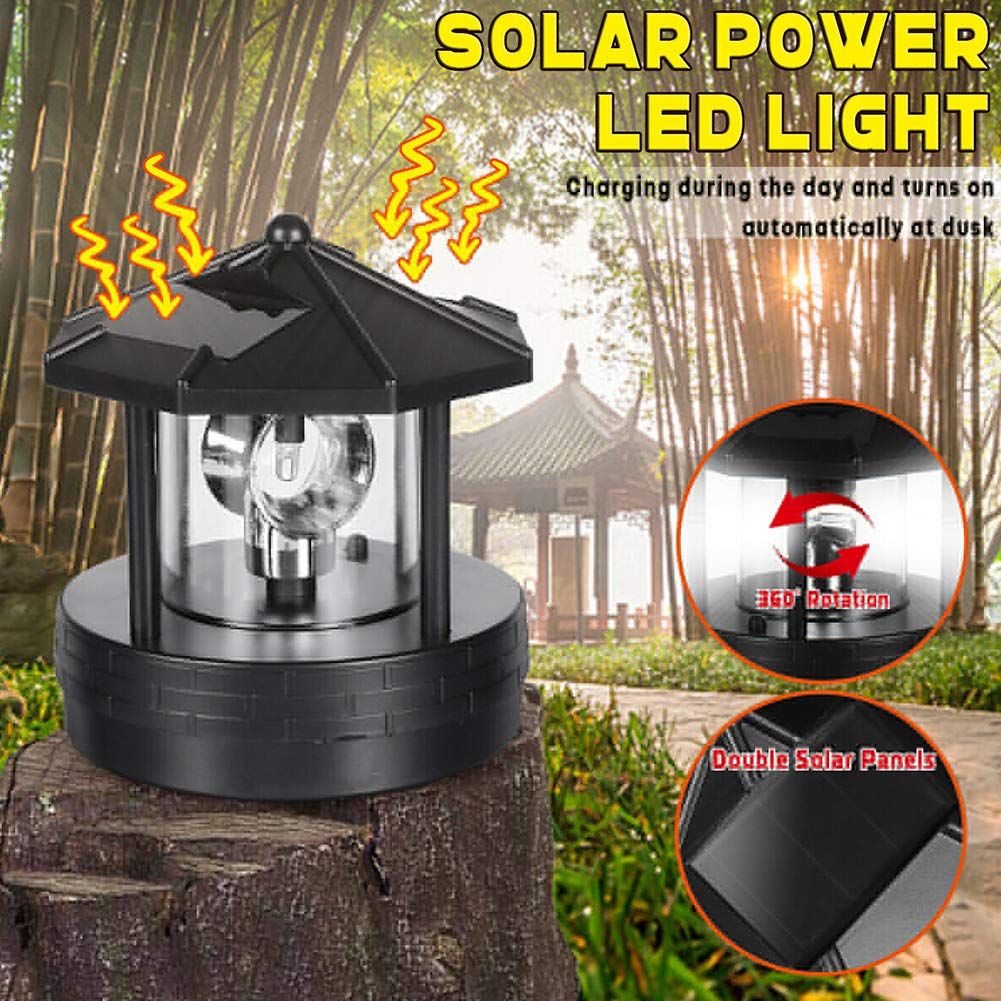 Solar Lighthouse Light with Rotating Beacon Q123