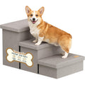 Light Grey Dog Stairs with Storage V3214