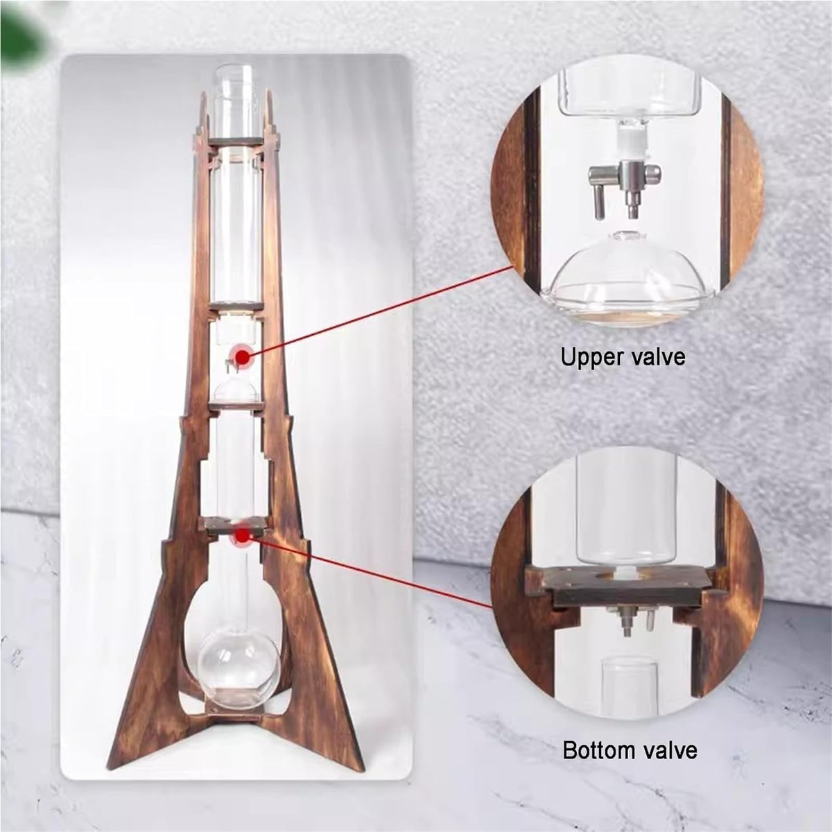 Cold Drip Coffee Maker with Double Stainless Steel Valve 8-10 Cups A135