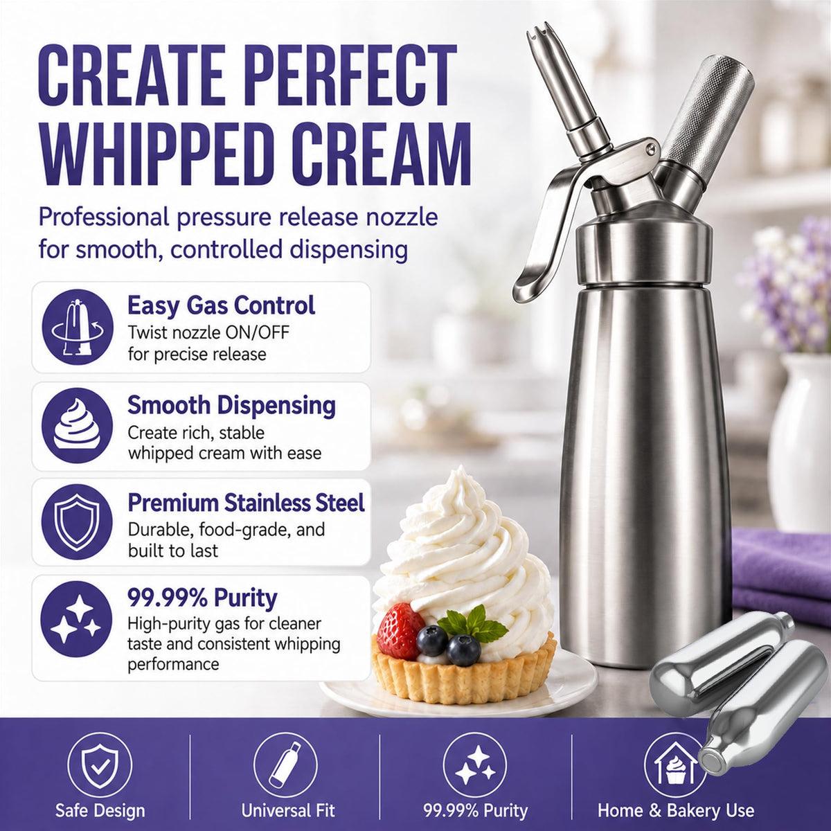 Cream Dispenser Cartridges 10-Pack Steel Q986