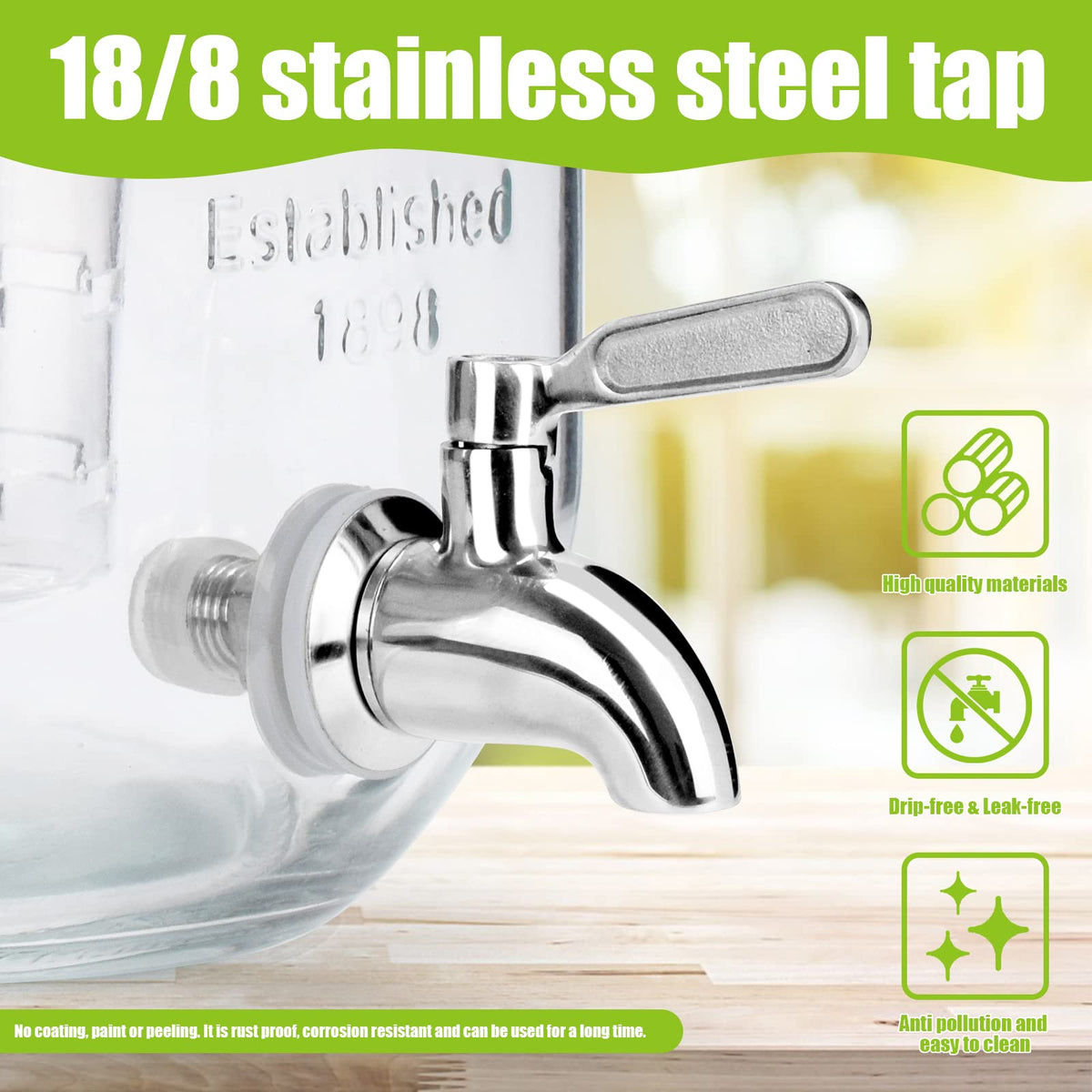 1 Gallon Glass Drink Dispenser with Stand and Spigot K37358