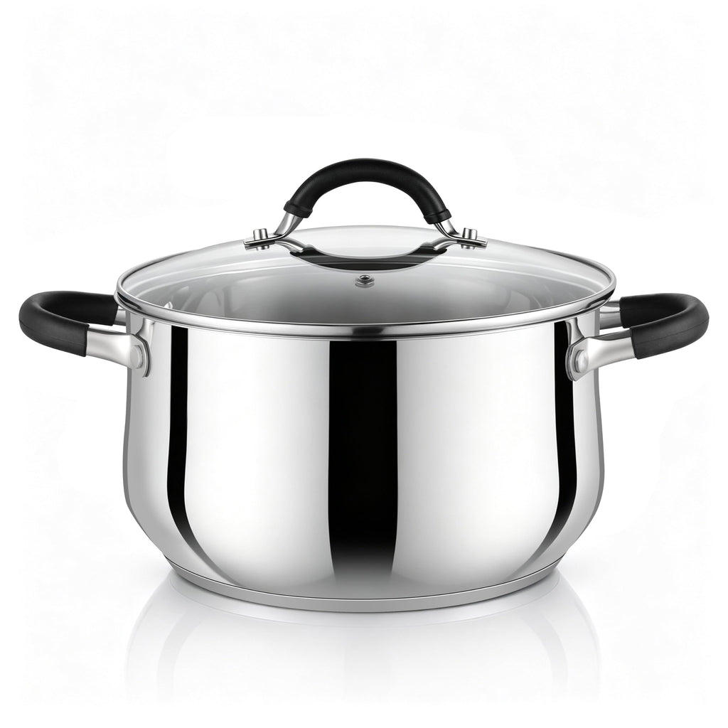 6 Quart Stainless Steel Induction Stock Pot with Lid F53171