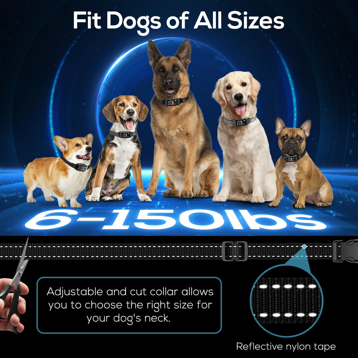 2 Pack Adjustable Bark Collar with Beep Vibration Shock D54191