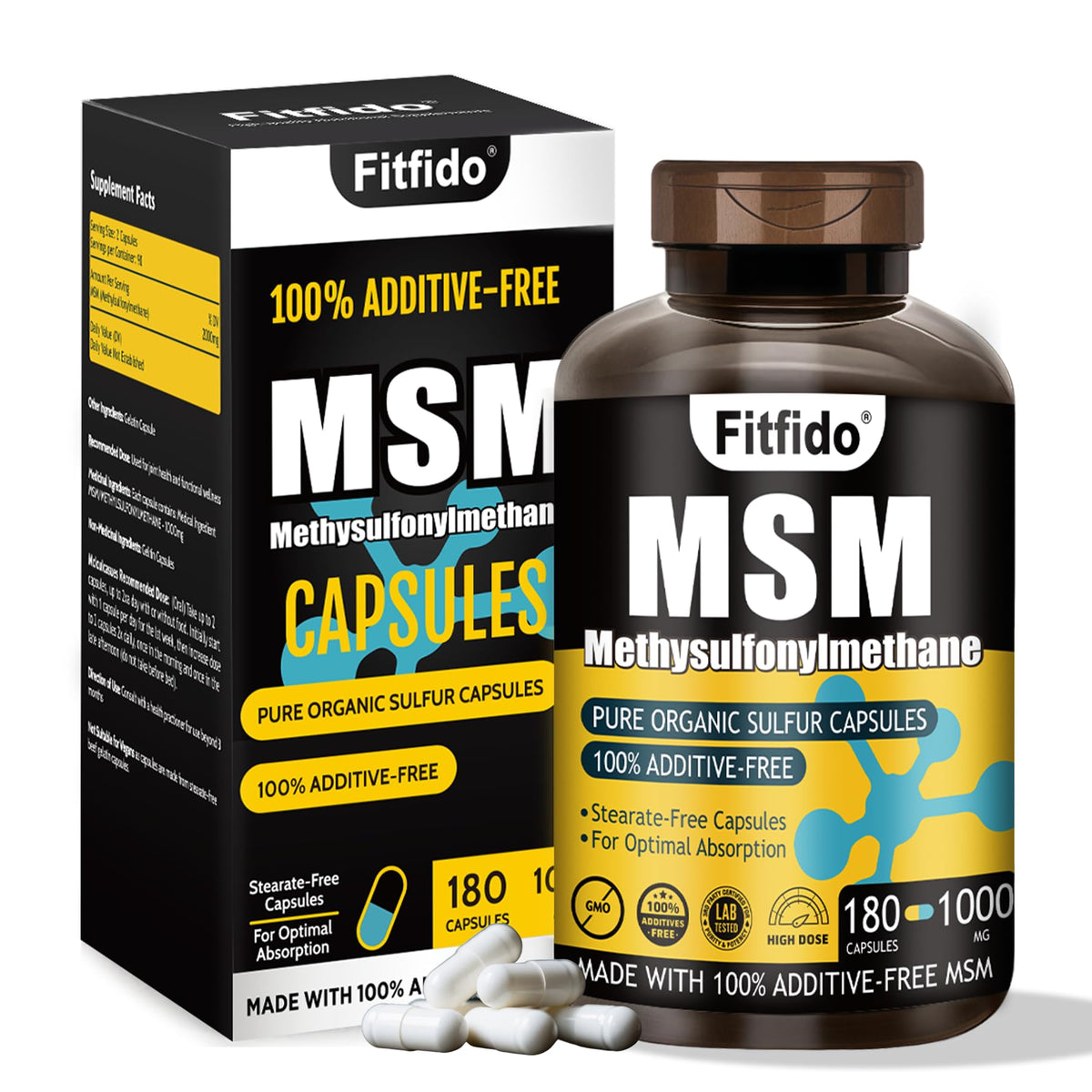 MSM Capsules 1000mg 180 Count V723