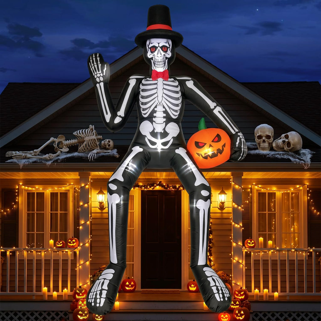 14FT Inflatable Sitting Skeleton Decorations H780391