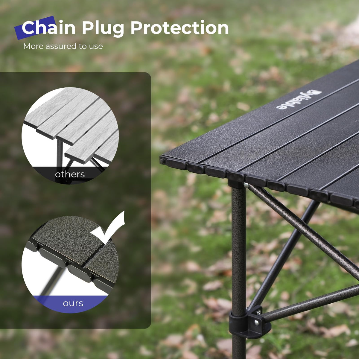Folding Camping Table Aluminum Adjustable Height Black Z958