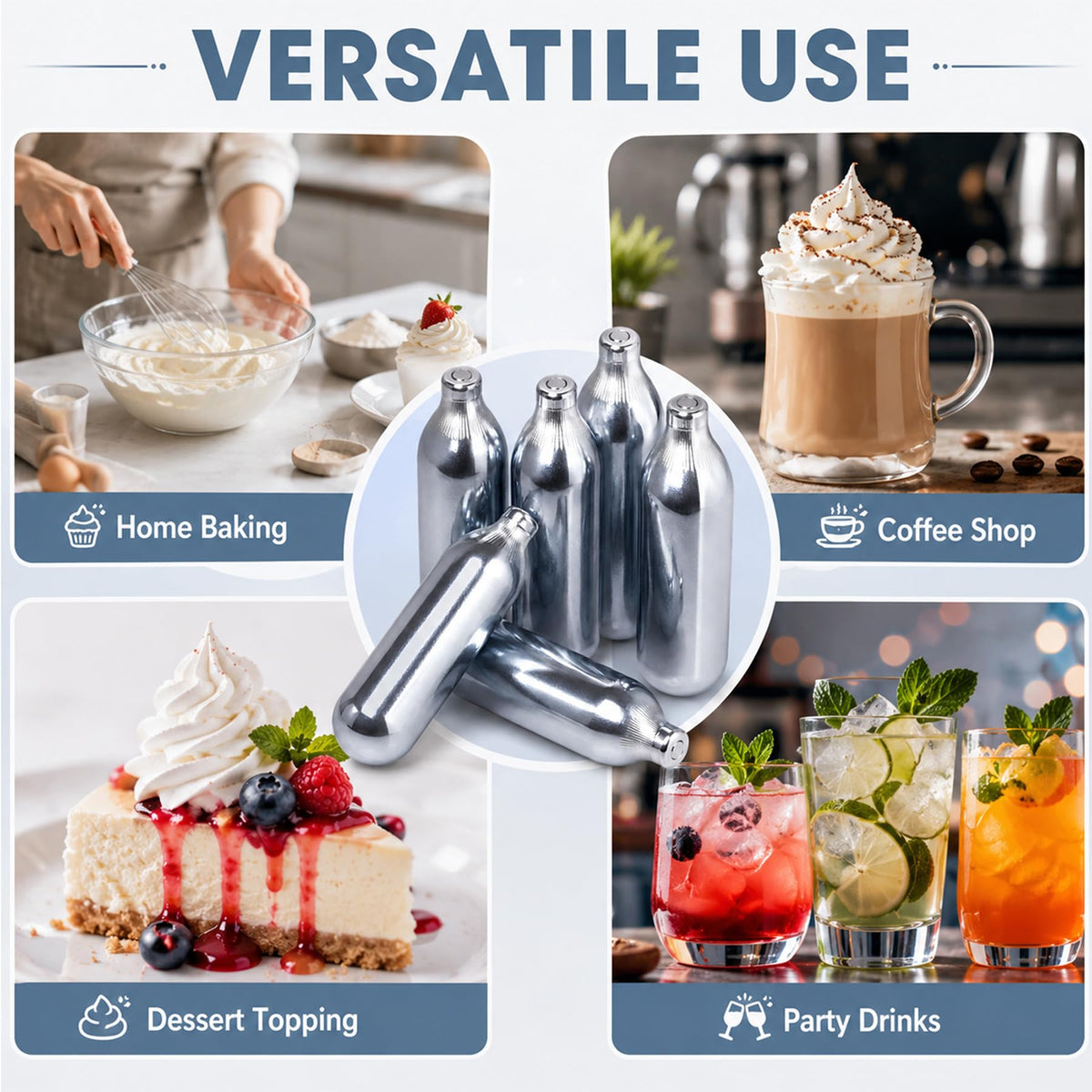 Cream Dispenser Cartridges 10-Pack Steel Q986