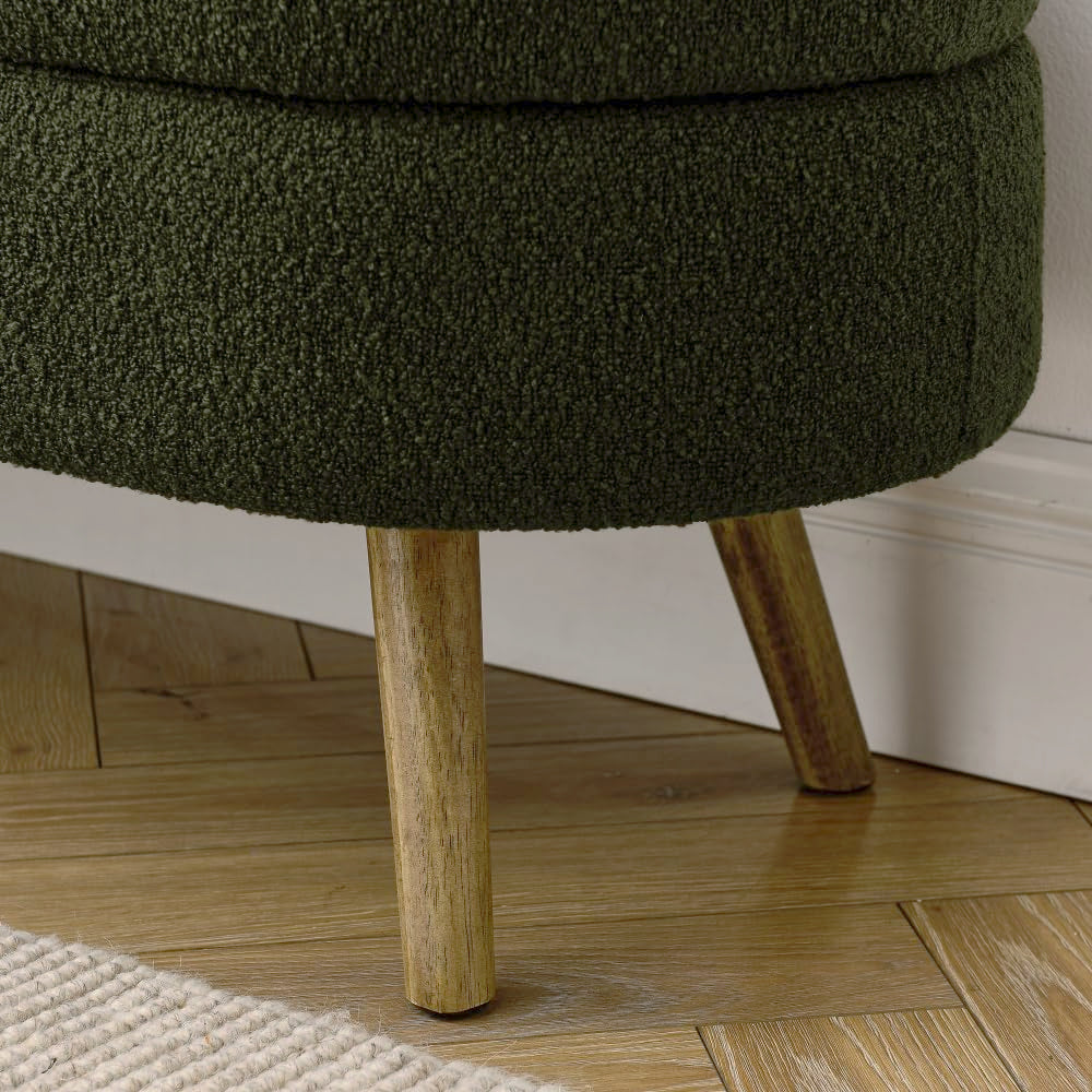 Oval Storage Bench with Rubber Wood Legs V534893