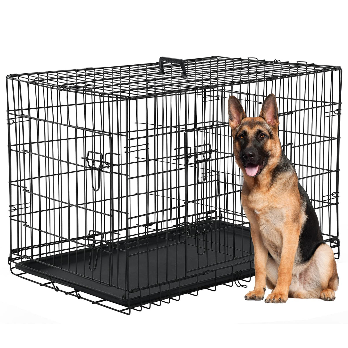48 Inch Double-Door Dog Crate with Divider M821