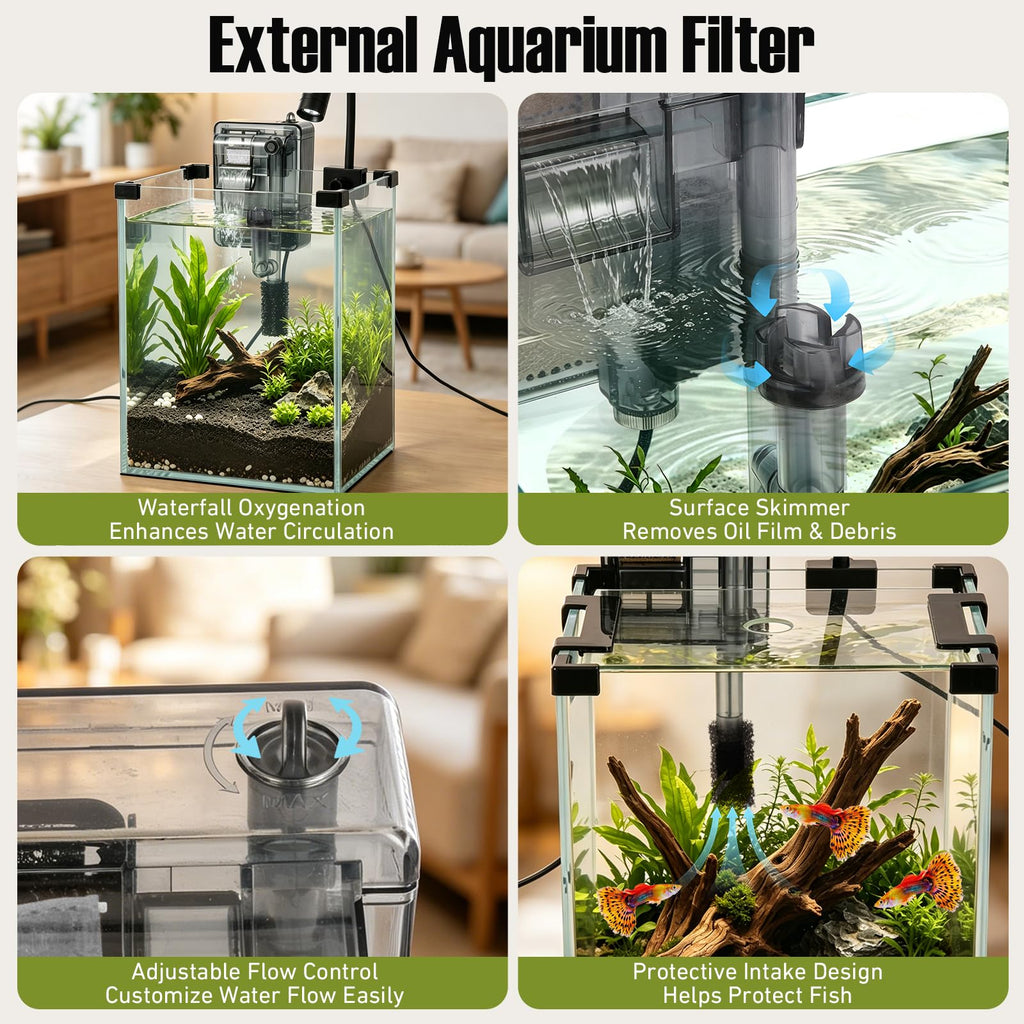 2.2 Gallon Glass Fish Tank Kit R9722