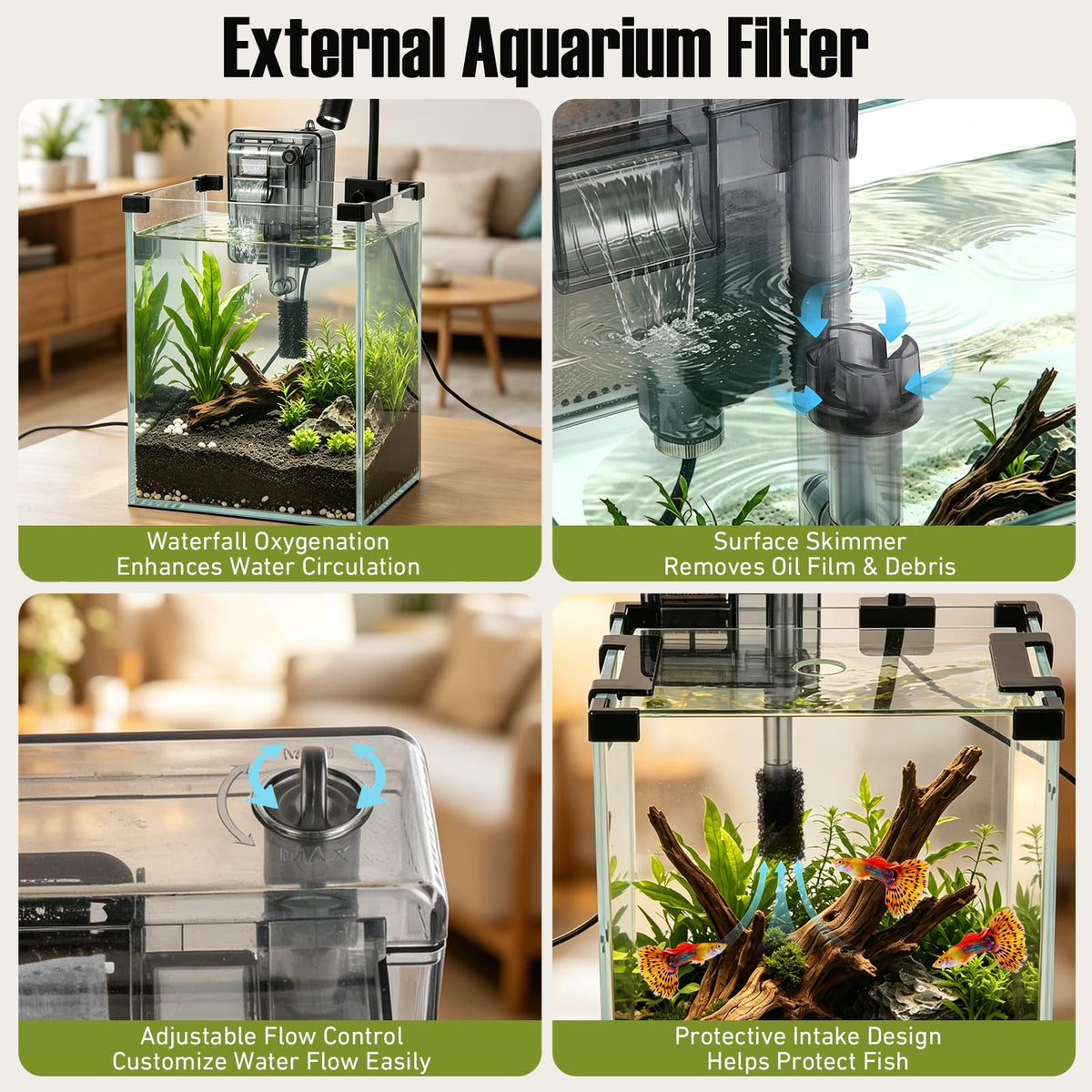 2.2 Gallon Glass Fish Tank Kit R9722