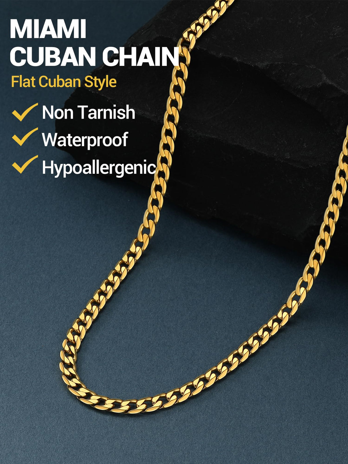 316L Stainless Steel Cuban Link Chain Necklaces V60142