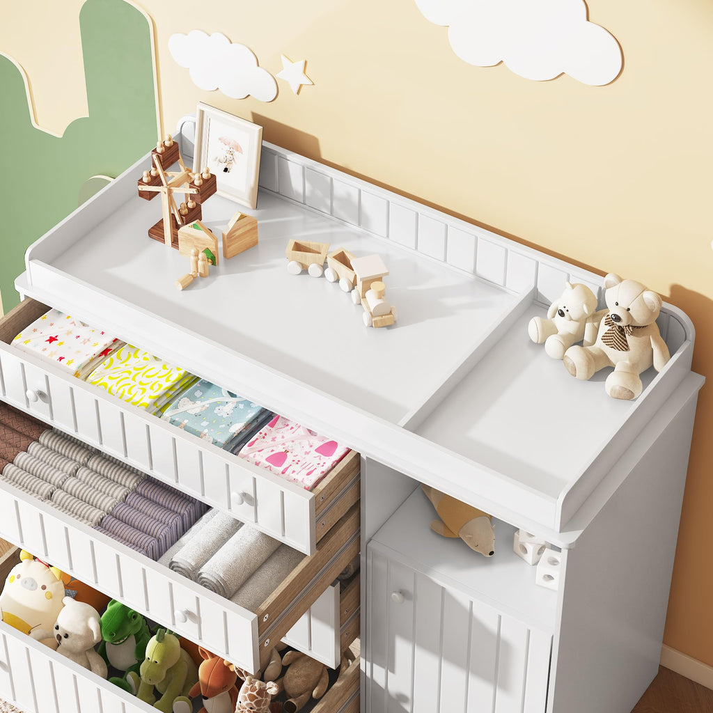 White 4 Drawer Changing Table Dresser M359102