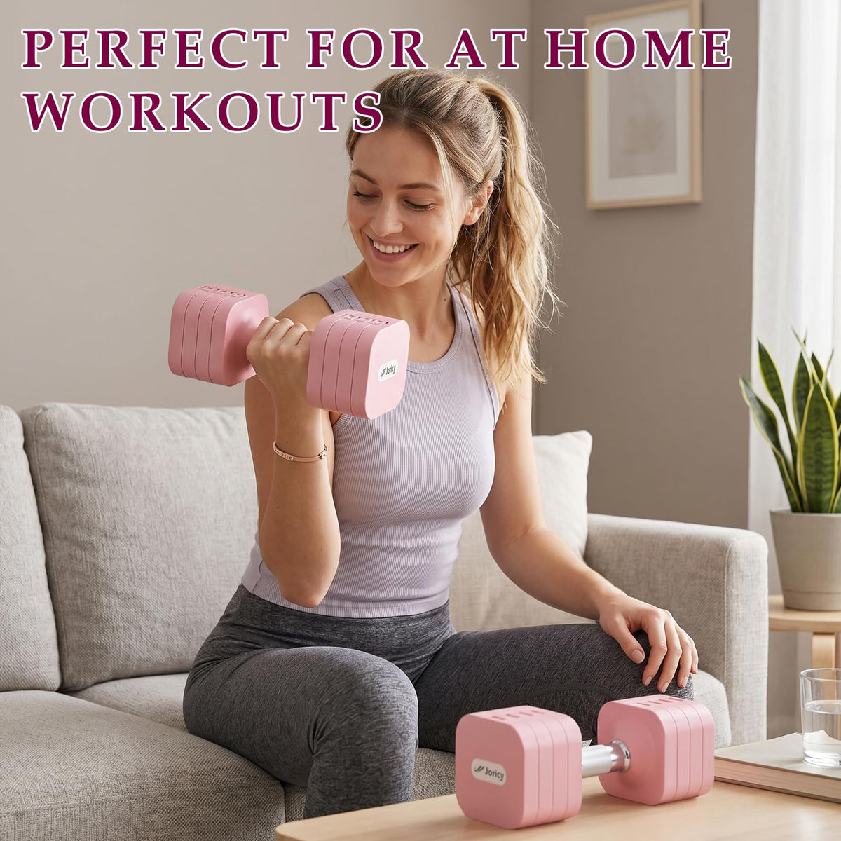 Adjustable Dumbbell Set 10LBS 20LBS 25LBS Set of 2 X91167